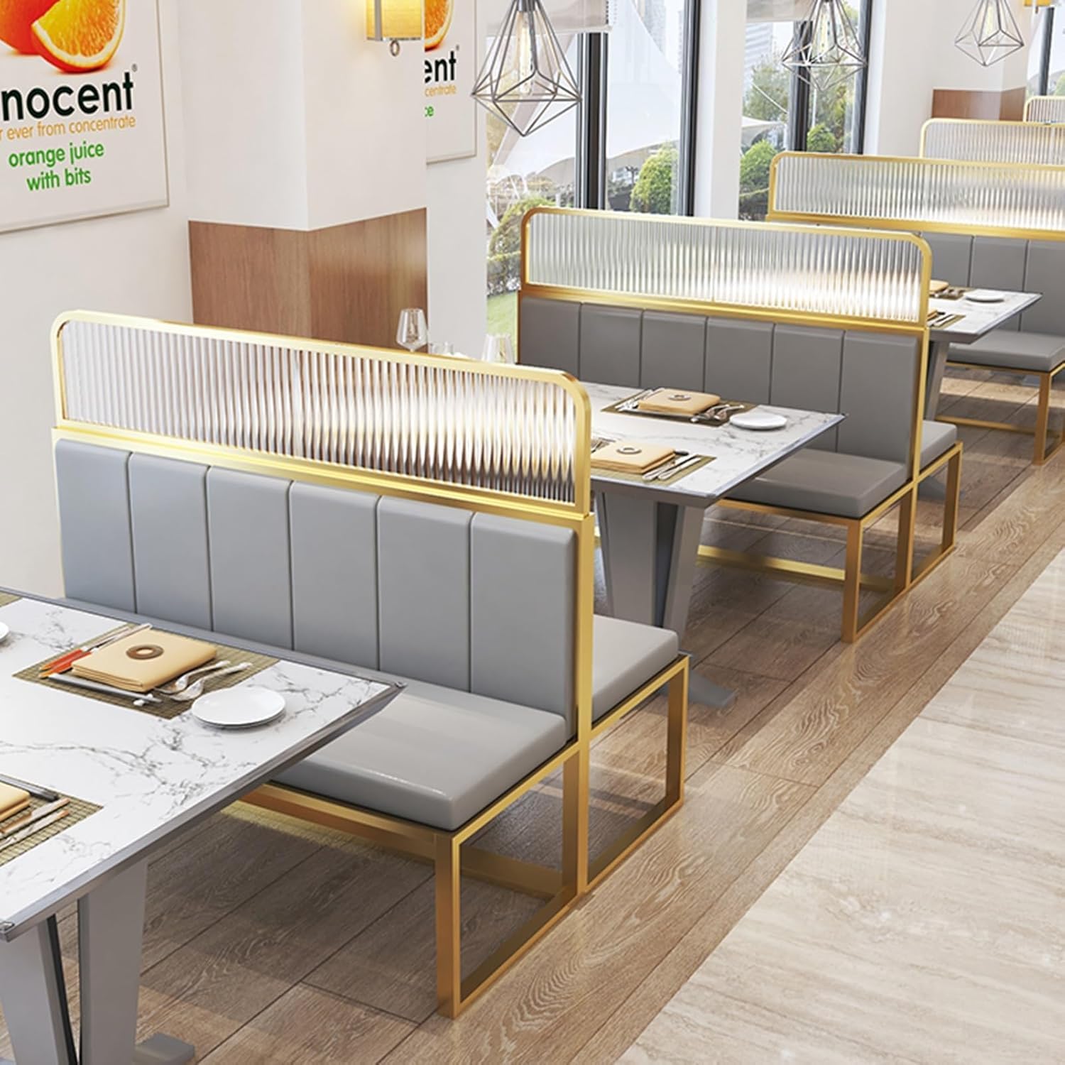 Standing Dining Room Partition Striped Glass Dining Room Screen Partition Office Screen Decorative Partition Dining Room Study Living Room Privacy,Black-30x110c(Gold-30x70cm