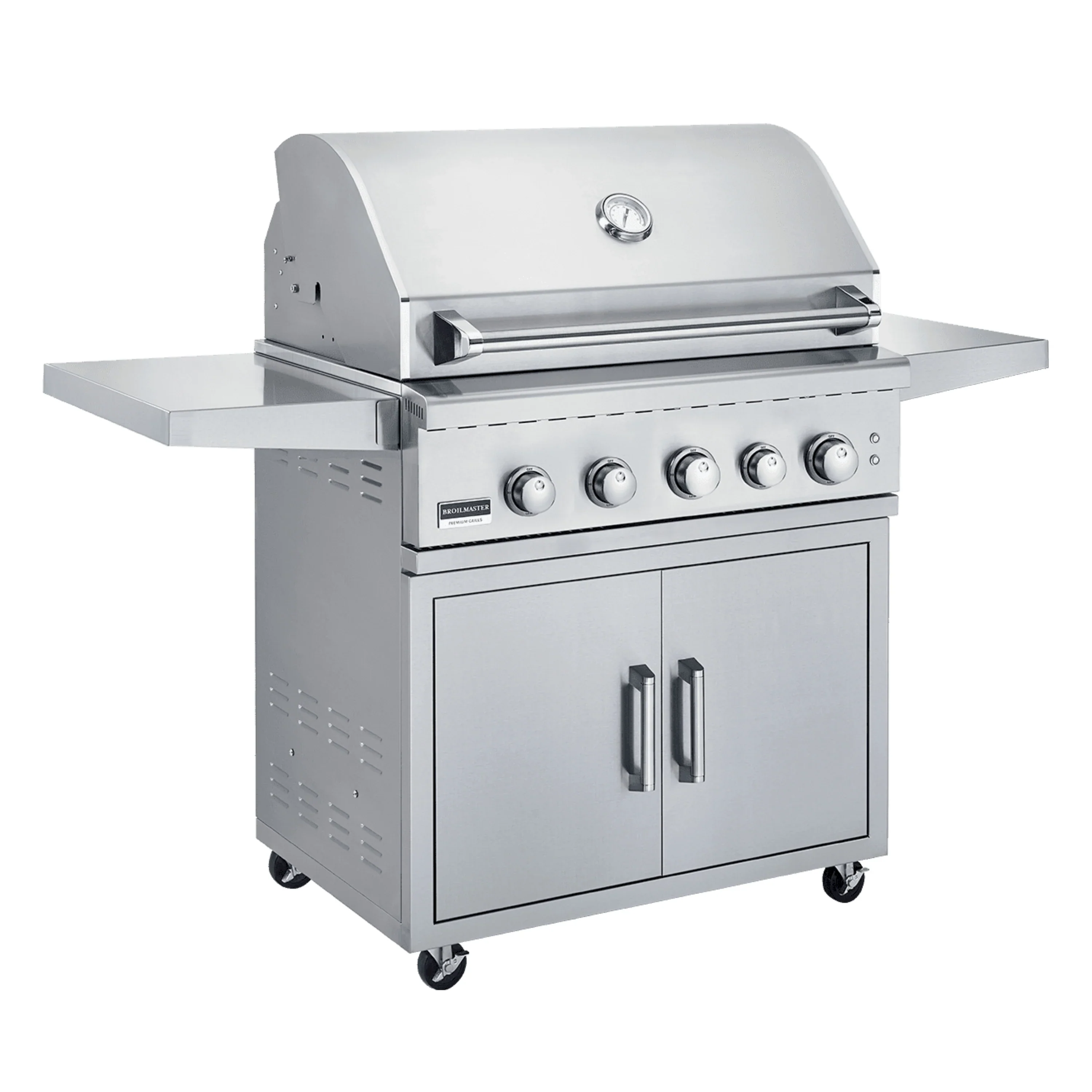 Broilmaster B-Series 32-Inch 4-Burner Marine Grade Premium Natural Gas Grill and Grill Cart in Stainless Steel