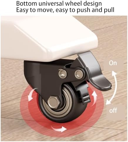Adjustable Overbed Table with Wheels - Mobile Laptop Cart, Electric Lift Height & Drawer, Standing Workstation for Home Office & Hospital Use