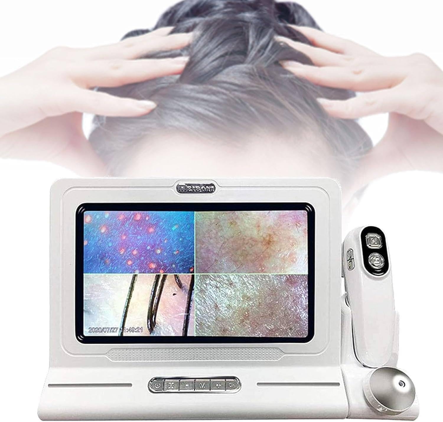 Skin Diagnosis Hair Analyzer Machine,50x/200x Skin Hair Scalp Detector,11-Inch Hd Display-10 Million Pixels,for Facial,Hairdressing,Scalp Care,Home,Beauty Salon