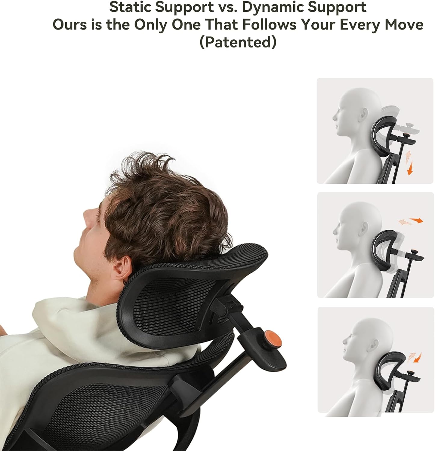 Newtral Ergonomic Office Chair - Home Office Desk Chair with Adaptive Lumbar Support, with Footrest, 4D Armrest, Adjustable Seat Depth & Height