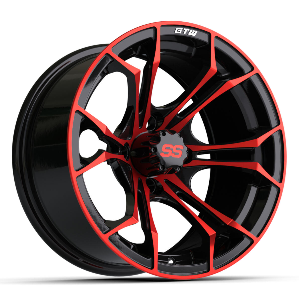 14′′ GTW® Spyder Wheel – Black with Red Accents