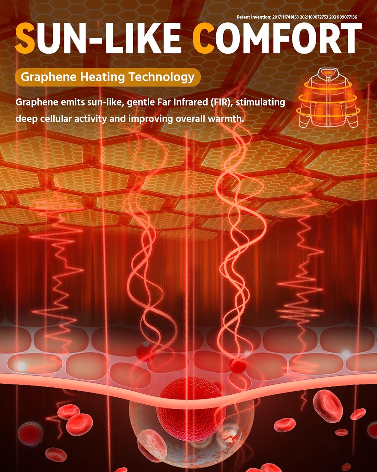 Graphene Women Heated Puffer Jacket with 18400 mAh Battery Pack