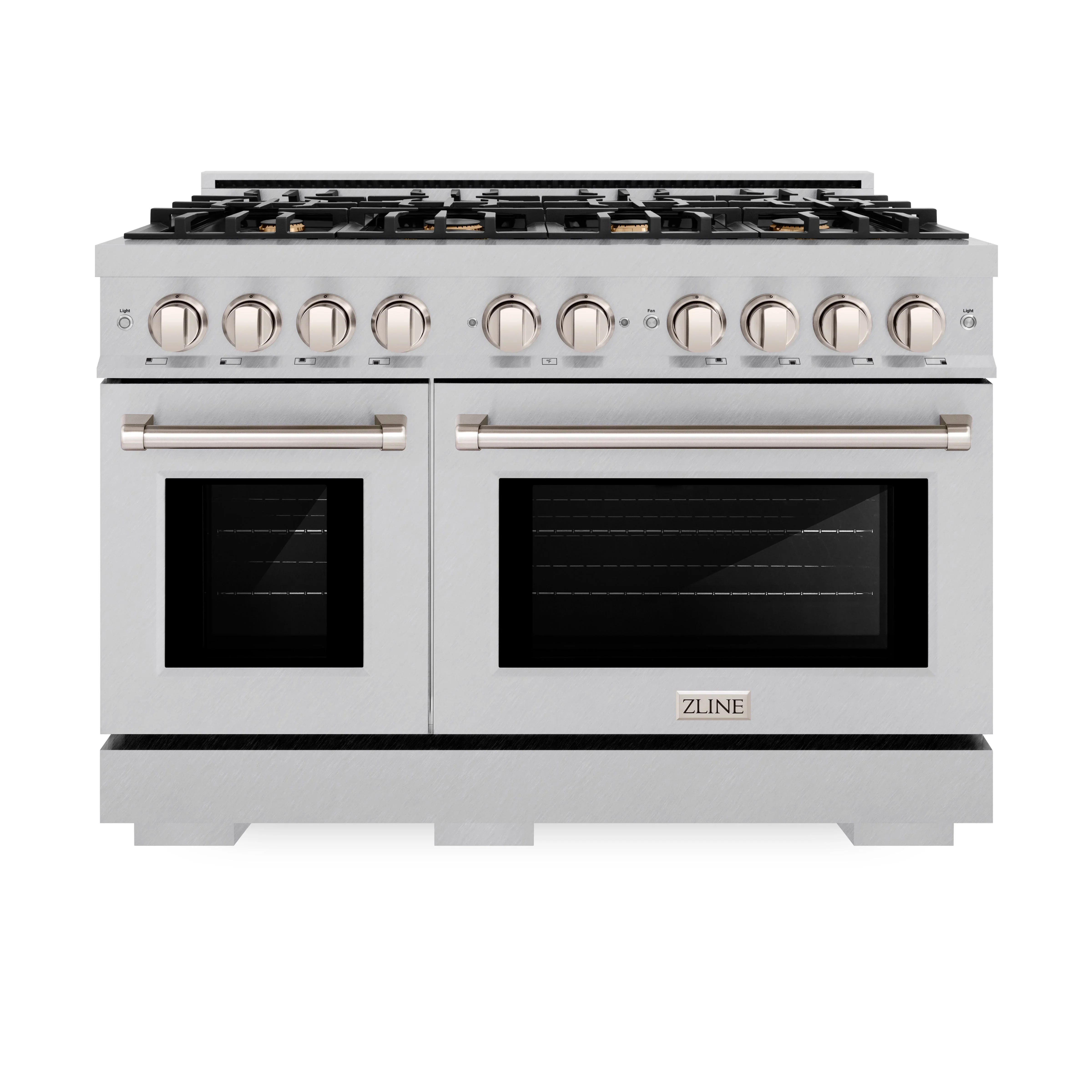ZLINE 48-Inch Select Series Gas Range with 8 Gas Burner and 6.7 Cu. Ft. Gas convection Oven in Satin Stainless Steel with Brass Burners (HGRS-BR-48)