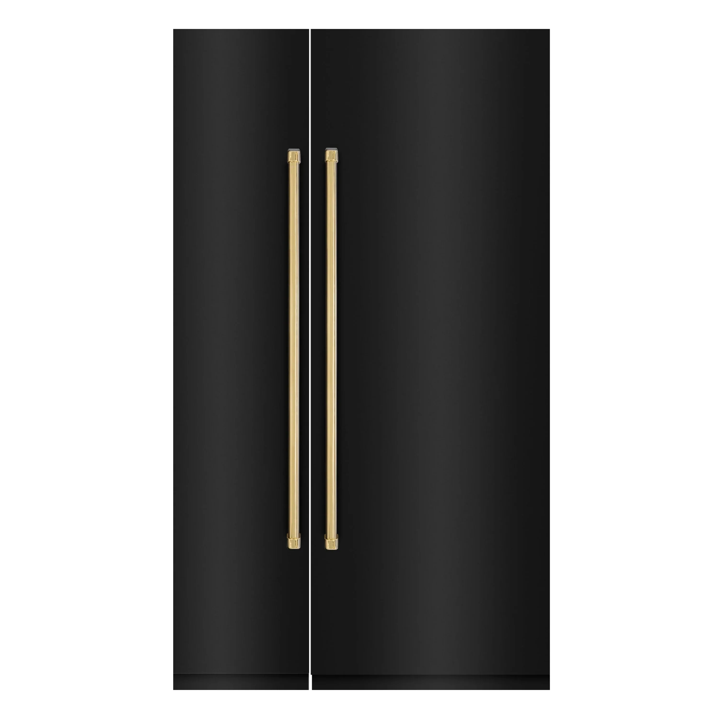 ZLINE 48-Inch Column 16.7 Cu. Ft. Refrigerator and 8.6 Cu. Ft. Freezer in Black Stainless Steel with Gold Accent