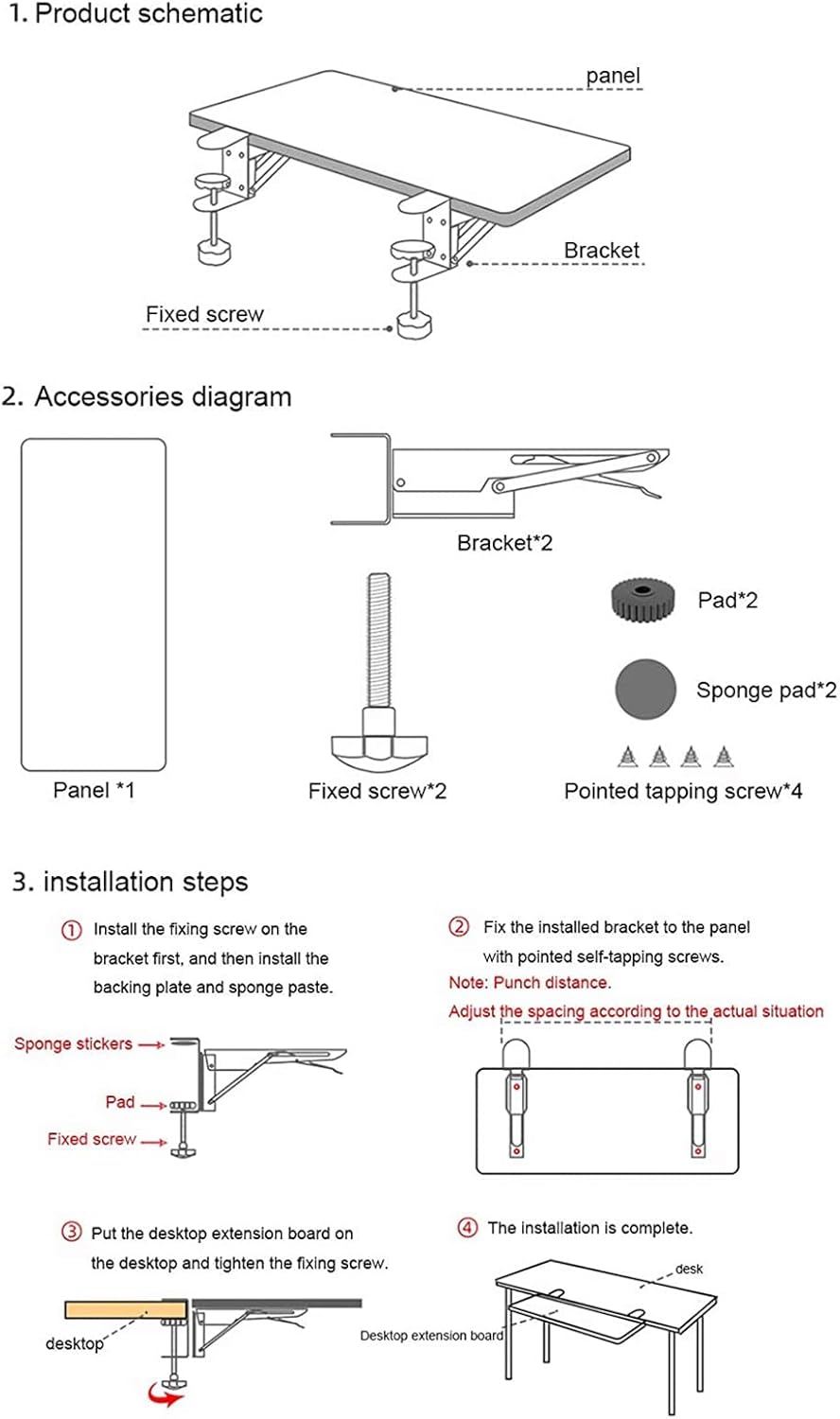 Ergonomics Desk Extender Tray, Clamp On Keyboard Drawer Table Mount Armrest Shelf, Computer Elbow Arm Support Keyboard Platform Extender,Maple-75 * 24cm