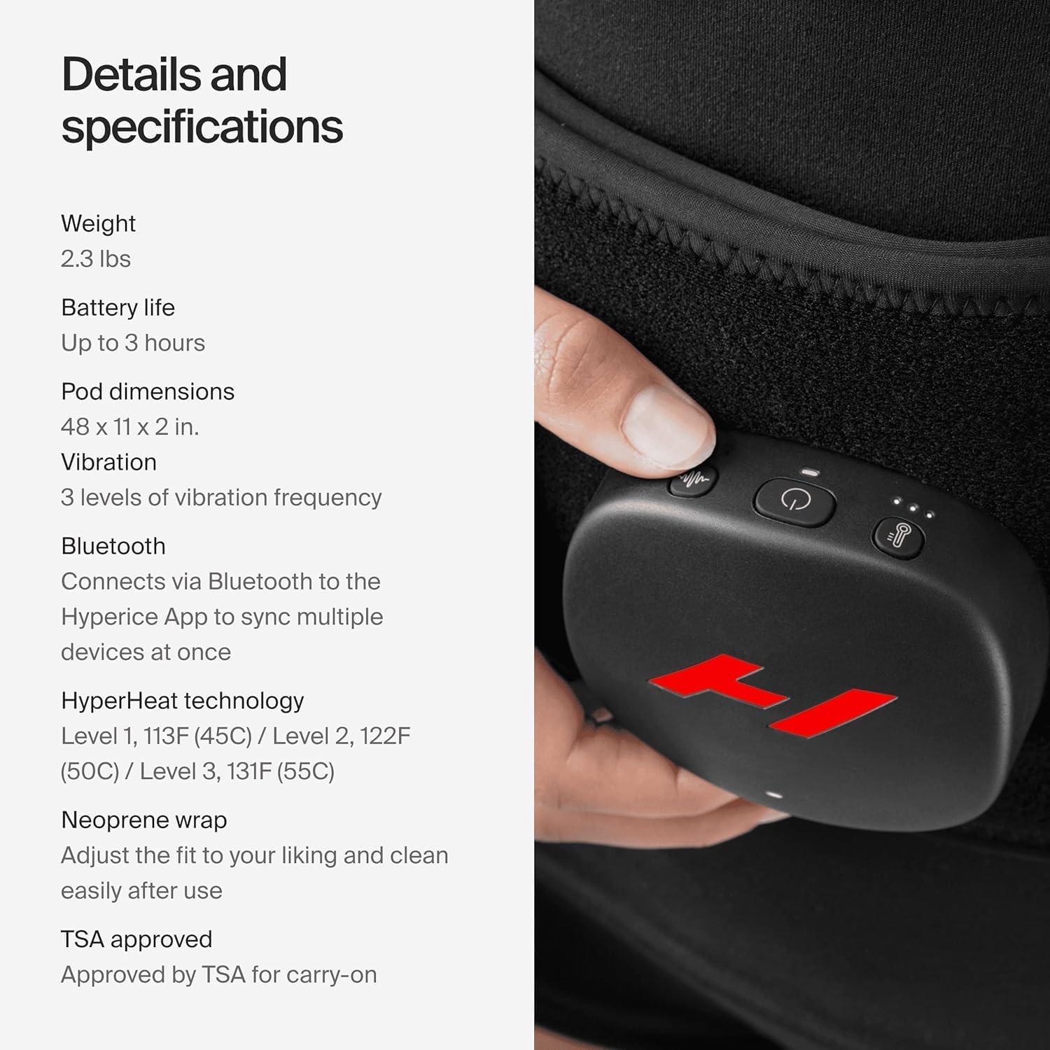 Hyperice Venom 2 Back Wrap - Provides Advanced Heat and Vibration for Pain, Soreness and Inflammation - FSA-HSA