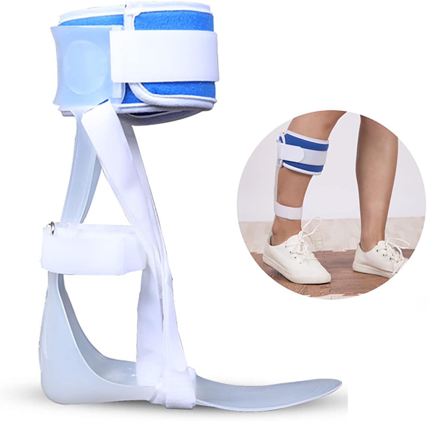 AFO Drop Foot Support, Drop Foot Postural Correction Brace, Can Be Worn with Shoes, for Drop Foot, Stroke, Hemiplegia Foot Drop, Multiple Sclerosis, Assist Walking Easier and Bett(Right-M