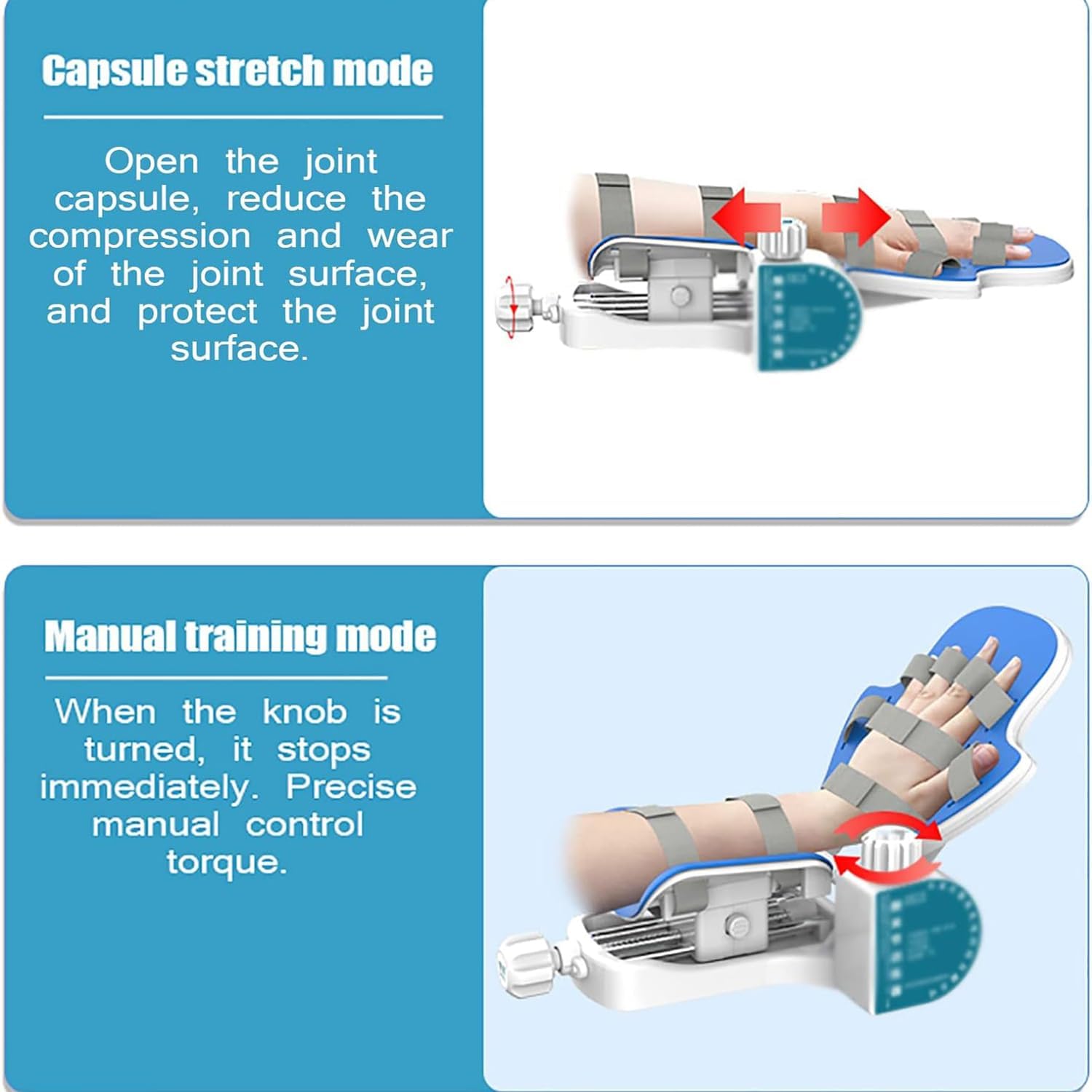 Stroke Hand Brace Rehabilitation Train Device,Wrist Rehabilitation Device with 4 Modes,Manual/Electric in 1,for Post-Fracture,Stroke,Flexion