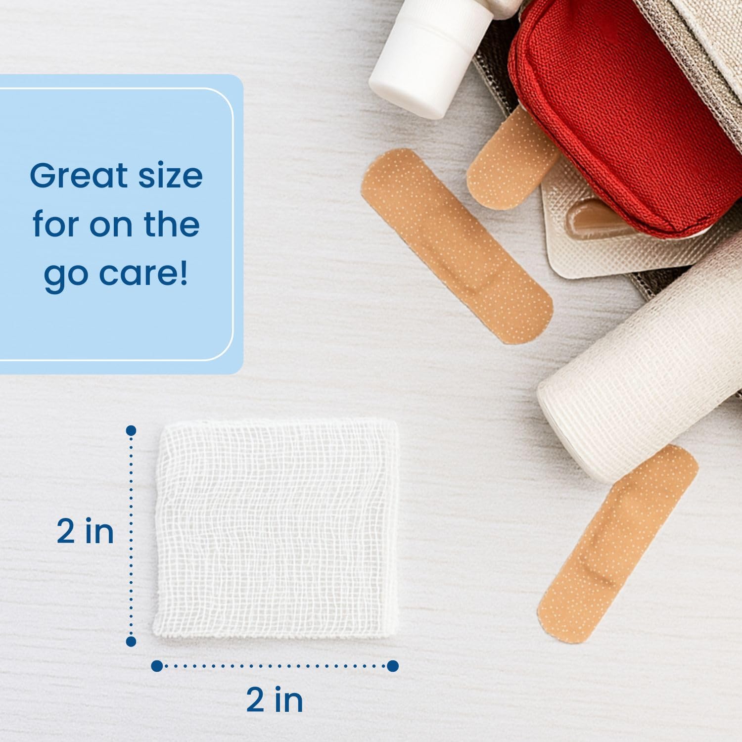 HCS Bulk Woven Gauze Sponges 2x2 - Non-Sterile, 12-Ply (8000-Count) - 100% Cotton, Absorbent, Low-Linting Squares - 2x2 Gauze Pads - Medical Supplies, Wound Care, First Aid, Surgical Use, Dental