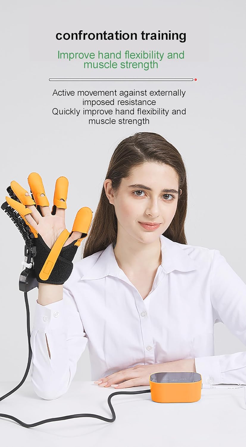 (Left & Right) Both Hand Rehabilitation Robot Gloves, Stroke Hemiplegia Dementia Fingers Recovery Massage, Hand Strengthening Device