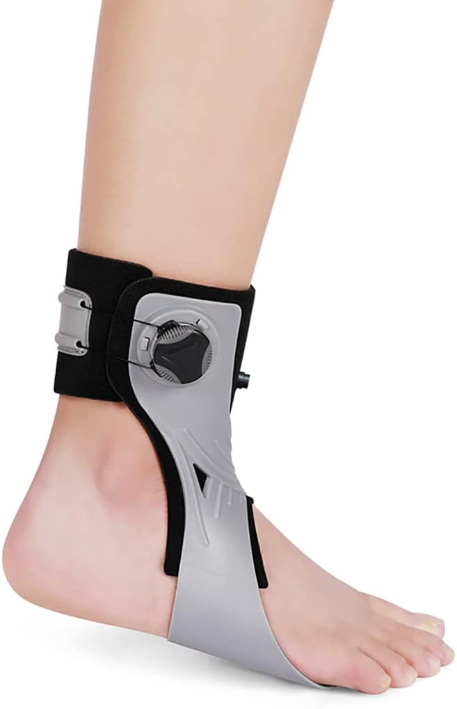 Dropped Foot Orthosis Ankle Support with Inflatable Airbag for Correcting Foot Drop, Varus, Valgus Walking Stabilizer (Left, Right),Right,M