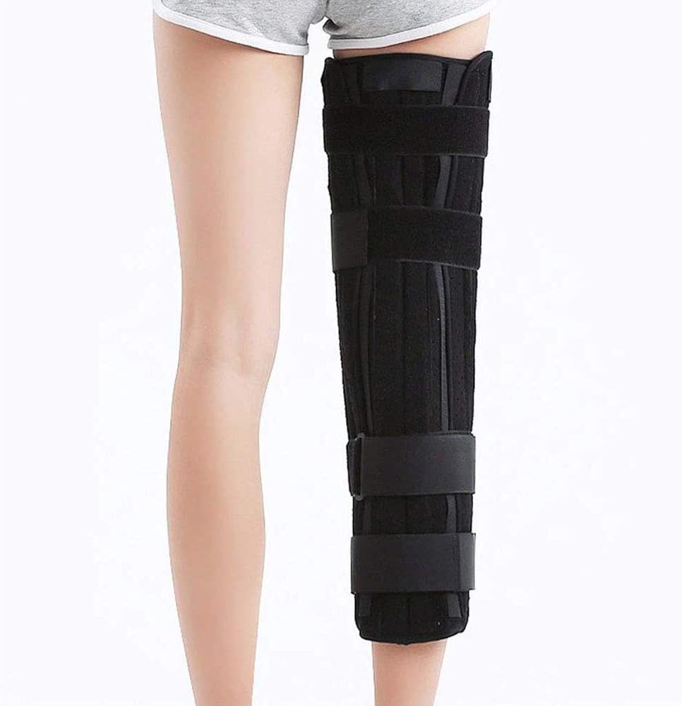 Adjustable Knee Support Joint Brace Surgical Fixation Stabilization Fracture Support Immobilizer Brace, Before and After Surgery Splint - Post Op Immobiliser,Black-M