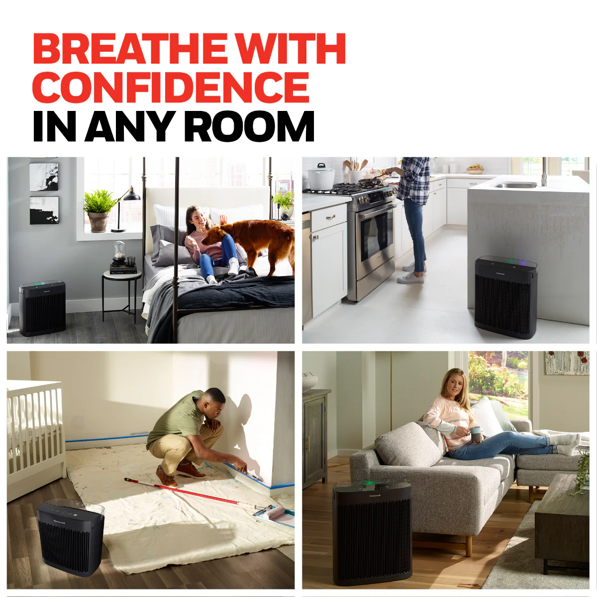 Honeywell HPA5100B Allergen+ True HEPA Air Purifier for Smoke, Pollen, and Dust