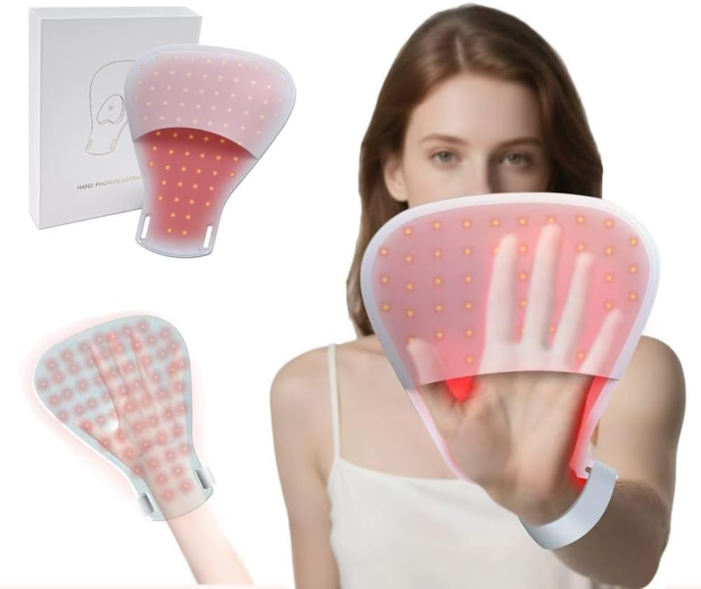 Red Light Therapy Glove for Hands - 630nm & 830nm LED Device for Pain Relief & Skin Rejuvenation, Rechargeable Hand Care with Auto Shut-Off (1 Piece)