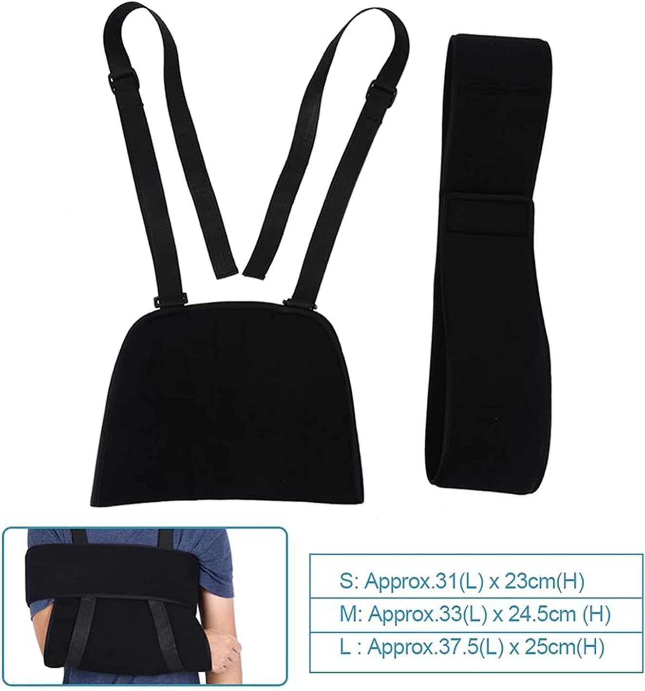 Arm Sling Shoulder Brace Elbow Shoulder Arm Sling Fixation Joint Brace Broken Boom Forearm Strap Adjustable Medical Arm Wrist Fracture Sling Support,L