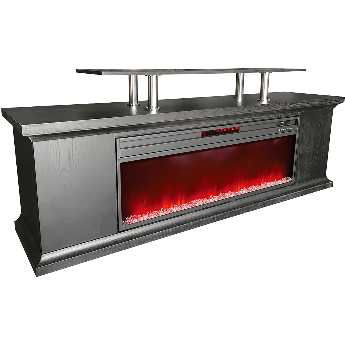 Lifesmart 72-in Fireplace with TV Stand - Faux Glass Beads