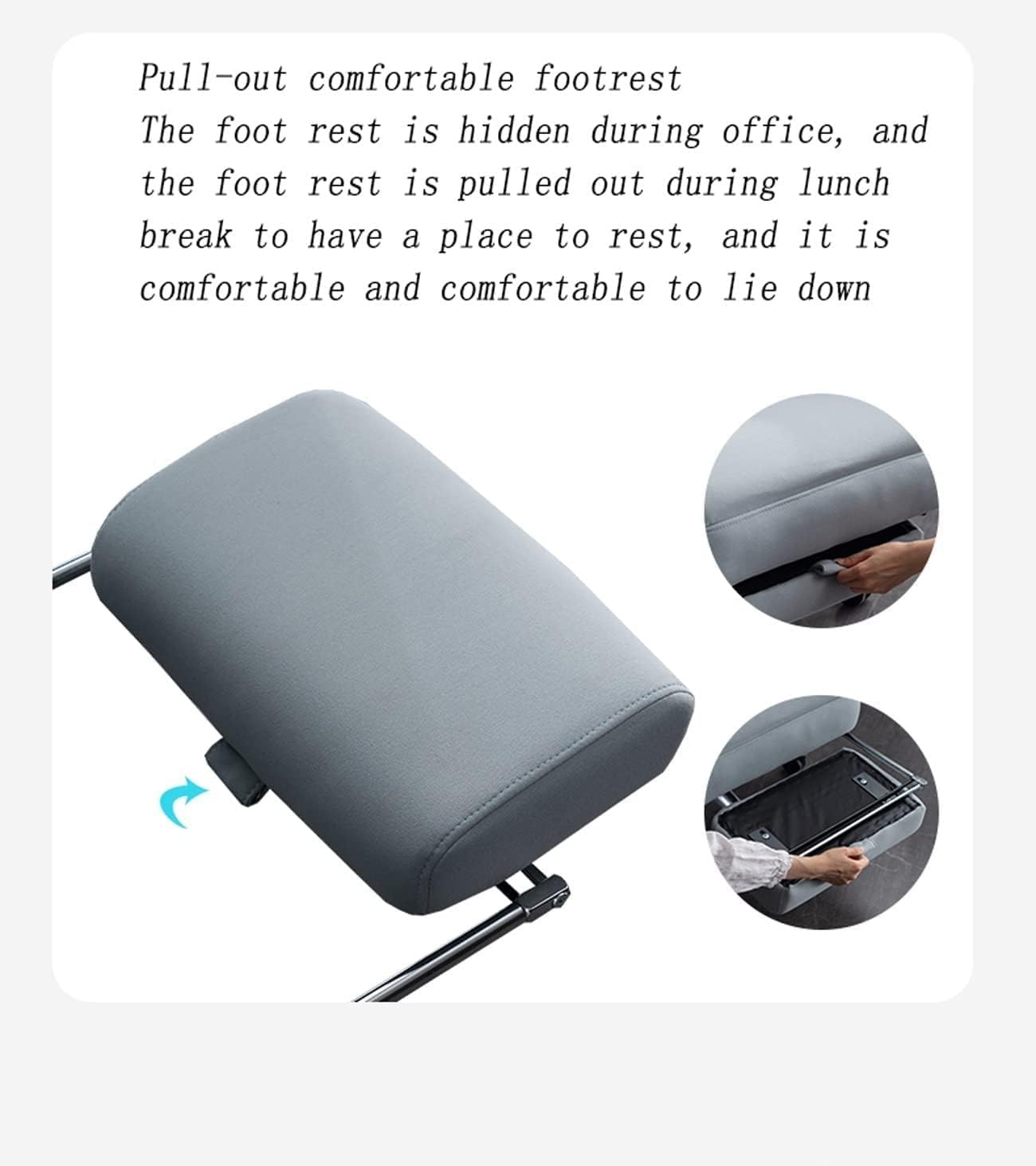 Executive Chairs, Cloth Office Chair with Armrest Lumbar Support Headrest,175° Reclining Adjustable Height Swivel, 360° Caster Rotation/Ergonomic Design