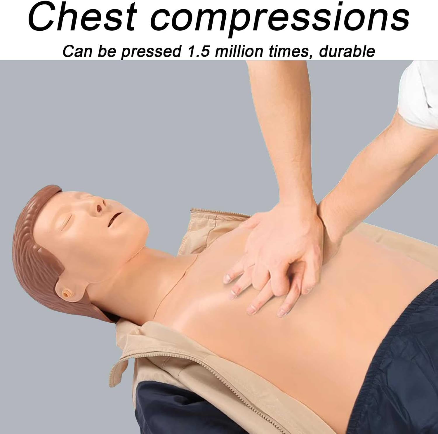 CPR Manikins and First Aid Kit, CPR Training Dummy Full Body CPR Mannequins Adult with Replaceable Facial Skin & 4 Replaceable Lung Bags & Storage Bag & Mat