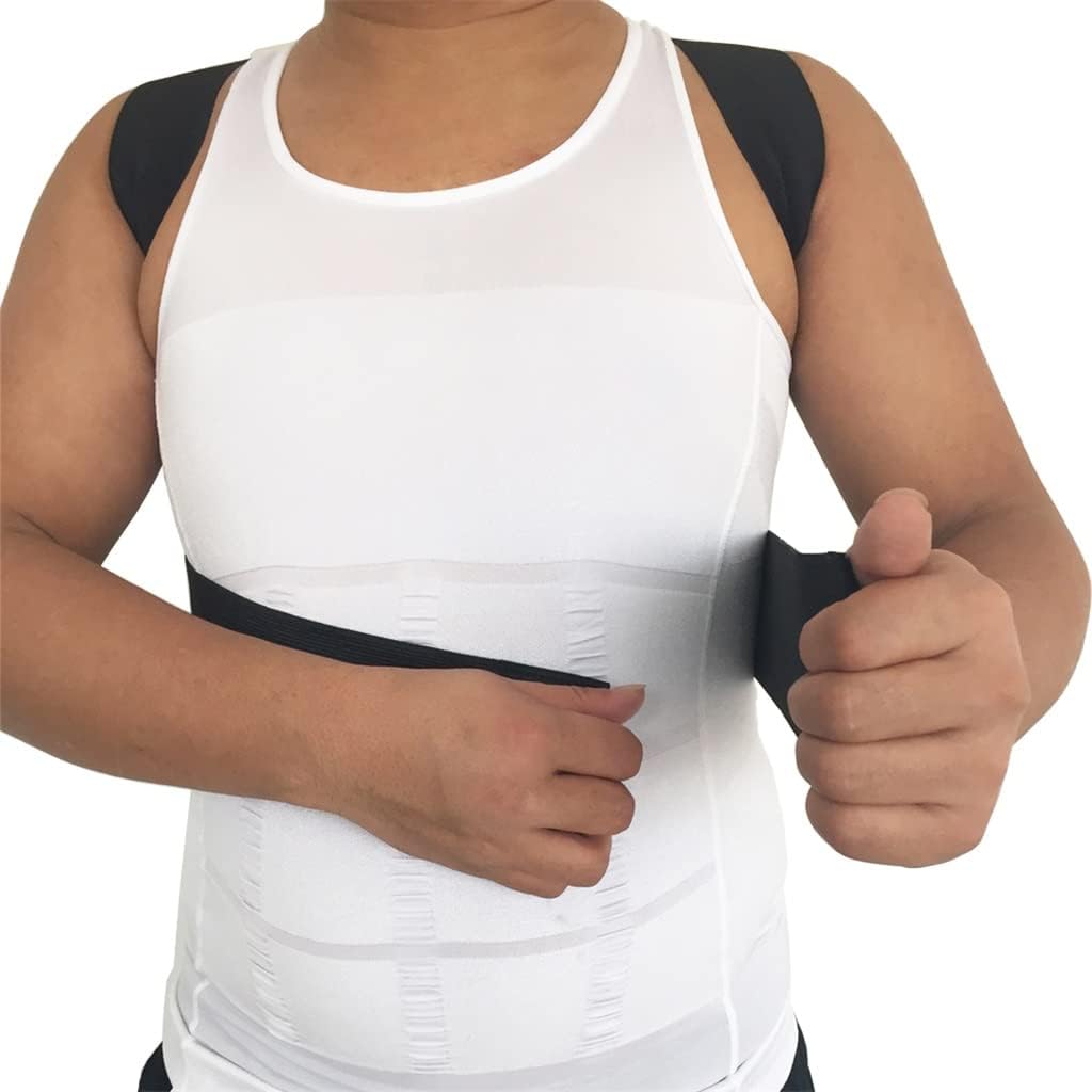 Shoulder Straightener Correcting Kyphosis Scoliosis Lower Back Brace Lumbar Support Elastic Adjustable Belt Men(L Code)