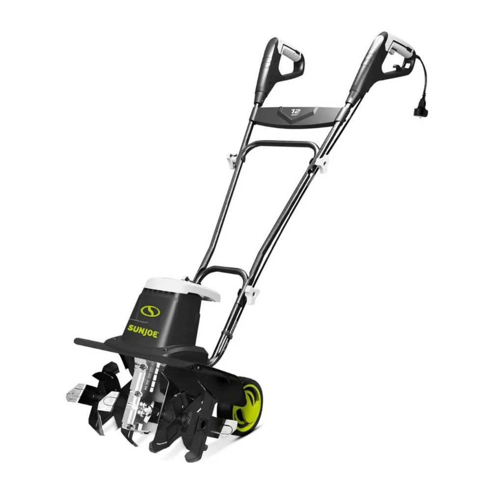 Sun Joe TJ603E 16 Inch Electric Black and Green Garden Tiller Cultivator