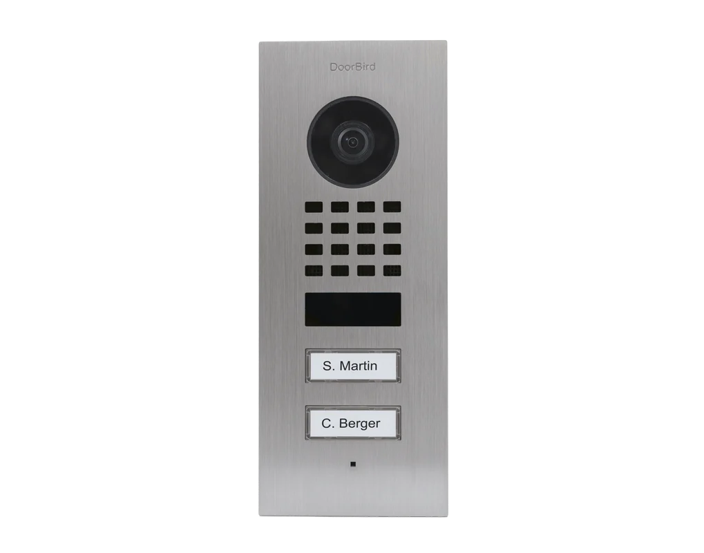 DoorBird D1102V Flush-Mount IP Video Door Station, 2 Call Button in  Stainless Steel V2A