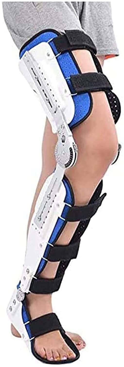 HUANGJUN Adjustable Leg Stabilizer Full Leg Stabilizer Knee Orthosis Splint Hinged Knee Foot Ankle Support Brace Knee Support Orthosis Immobilize 22.7.27