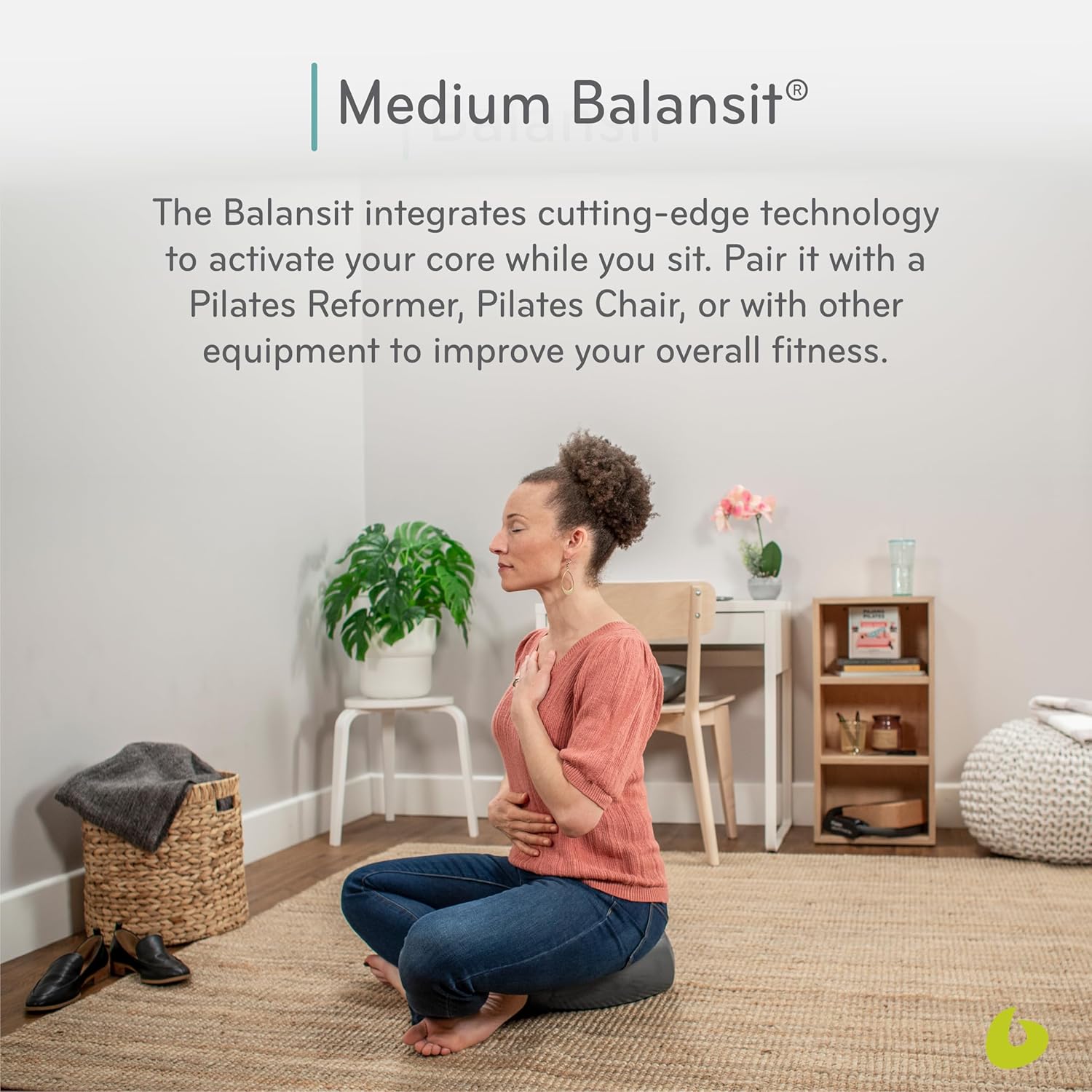 Balanced Body Balansit, Balancing Seat Cushion for Pilates Workouts, Posture Control, and Core Strength, Pilates Equipment for Home or Pilates Studio Use, Medium (25-50 kg/124-154 lb)