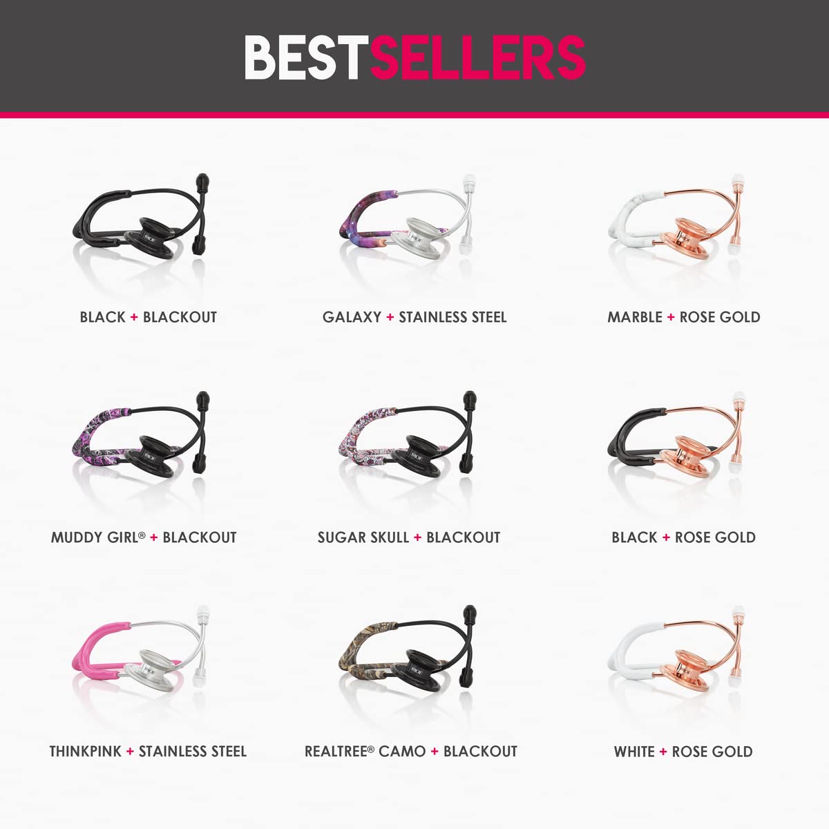 MDF Instruments, Engravable - MDF Rosegold MD One Stainless Steel Personalized Custom Stethoscope, Adult, White Tube, Rosegold Chestpieces-Headset, MDF777RG29-ENGRAVING