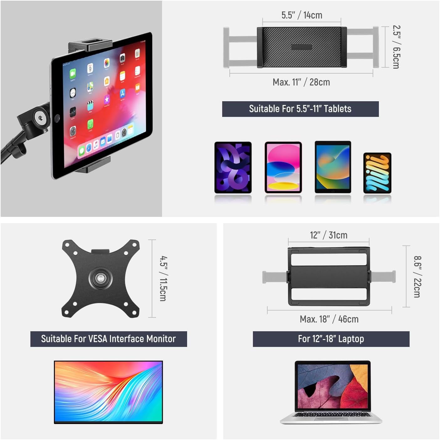 NEEWER Overhead Camera Stand Desk Mount Rig with 4 Boom Arms for Photography Video Light Ring Light Phone Mount Webcam Mic Compact DSLR for Live Streaming Broadcast Online Teaching Meeting, DS007