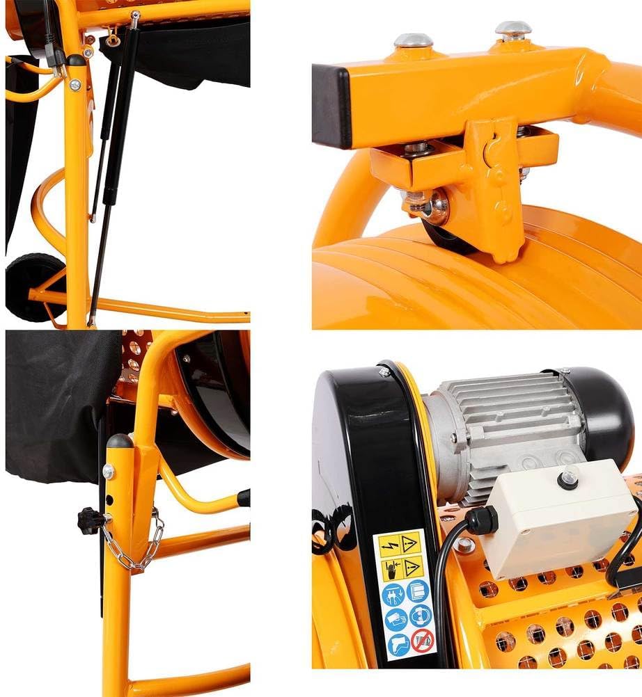 360W Foldable Electric Rotary Soil Sieve Machine, 110V/60Hz, Heavy Duty Galvanized Screen for Compost, Gravel, Dirt, Sand, and Rocks, Portable with Wheels