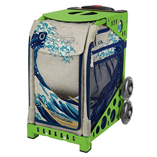 Zuca Great Wave Sport Insert Bag & Green Frame with Flashing Wheels