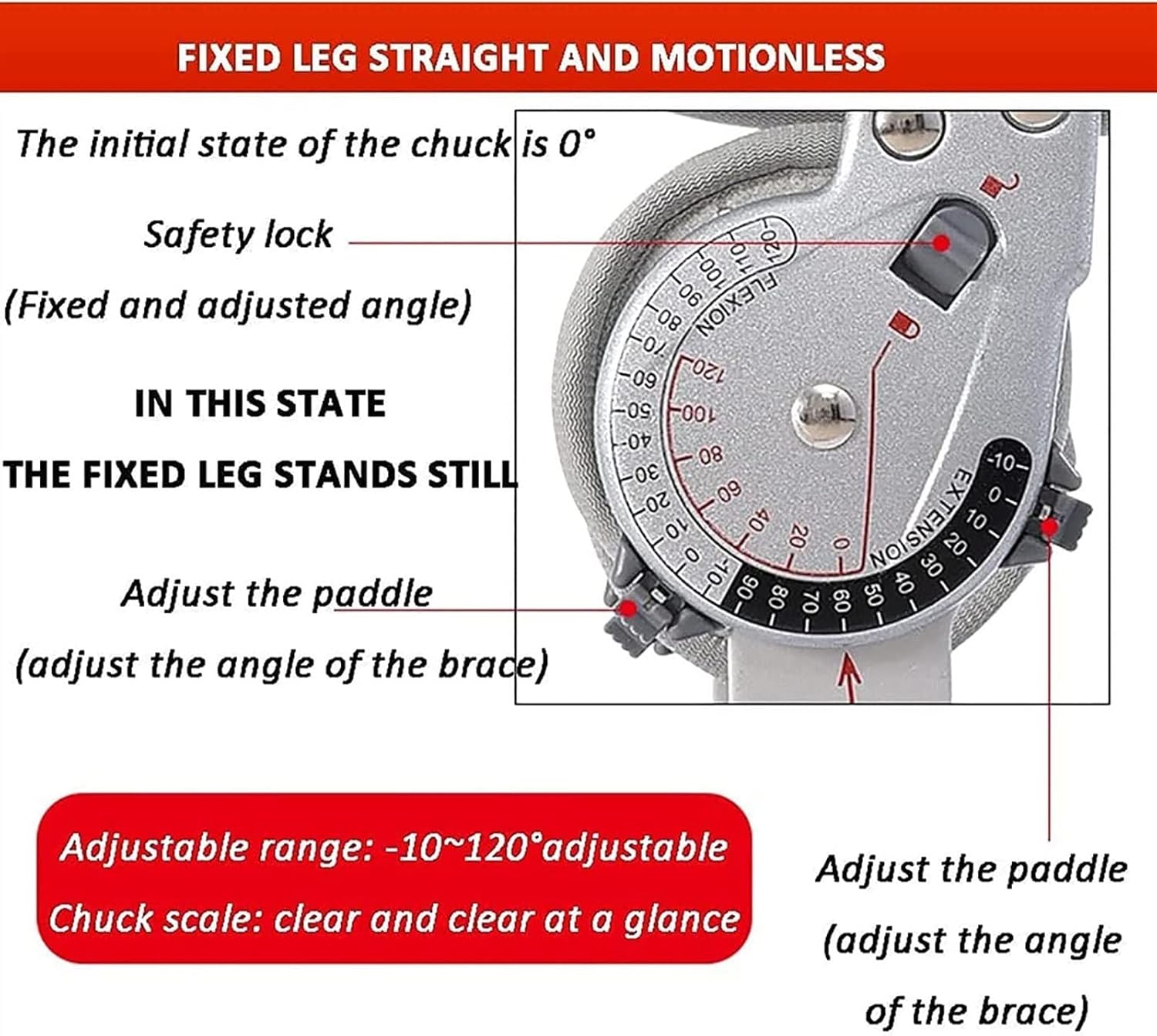 Knee Brace, Adjustable Hinged Knee Brace with Shoulder Strap, Post Op Knee Support Orthosis Immobilizer Protector for Left Leg and Right Leg, Both Men and Women(