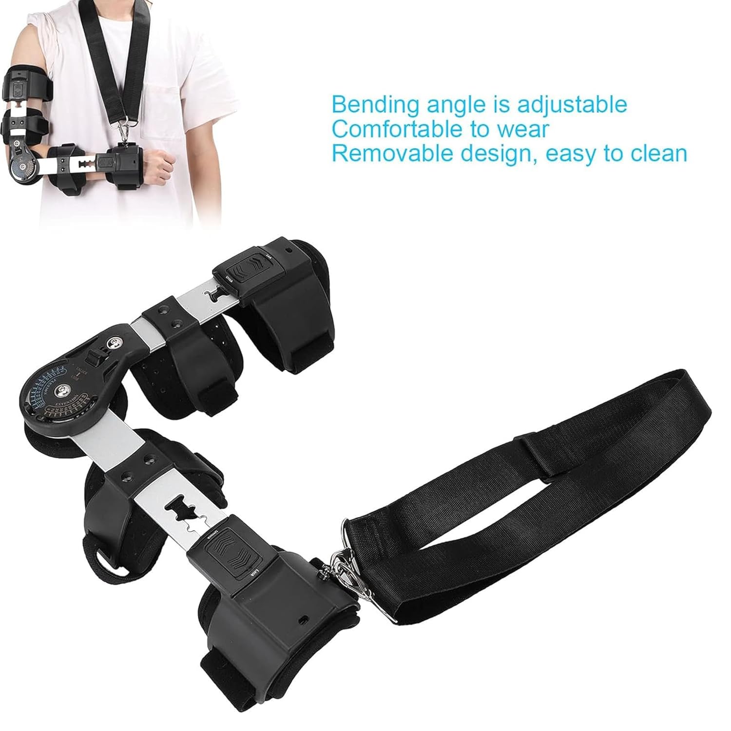 Adjustable Elbow Immobilization Brace Rehabilitation Equipment Arm Fracture Correction Brace for Elbow Injuries Ligament Injuries Fractures Arthritis
