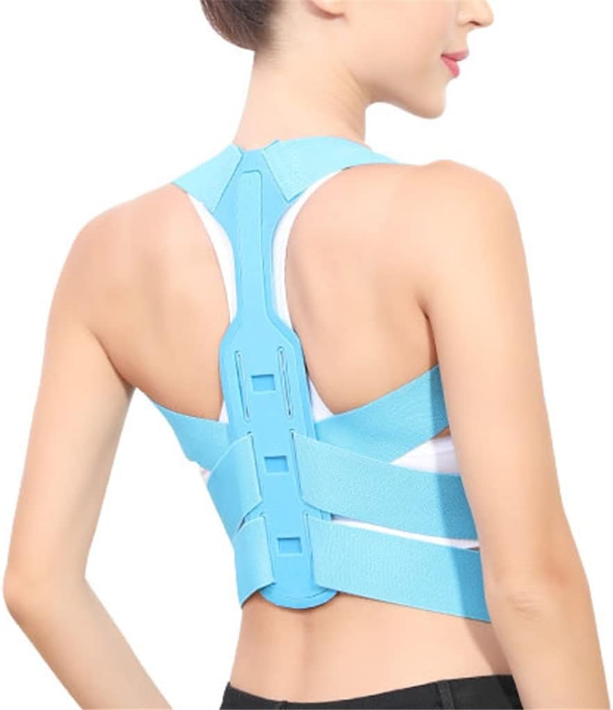 Brace Support Belt Adjustable Back Posture Corrector Back Shoulder Lumbar Posture Correction Corset for Posture(Blue,S Code)