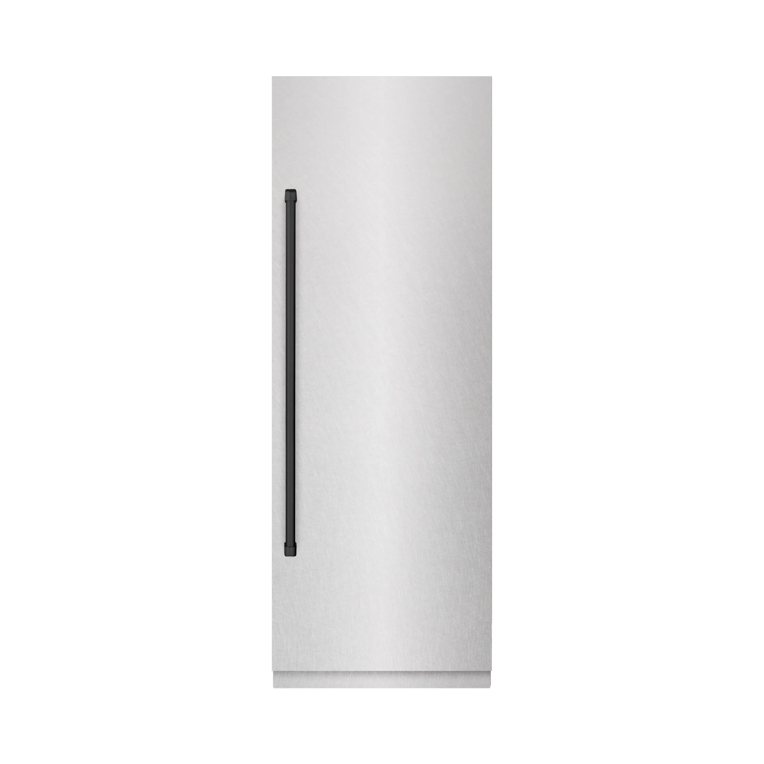 ZLINE Autograph Edition 30-Inch 16.7 Cu. Ft. Column Refrigerator in Satin Stainless Steel with Graphite Gray Interior and Matte Black Accents (RCRVZ-SN-30-MB)