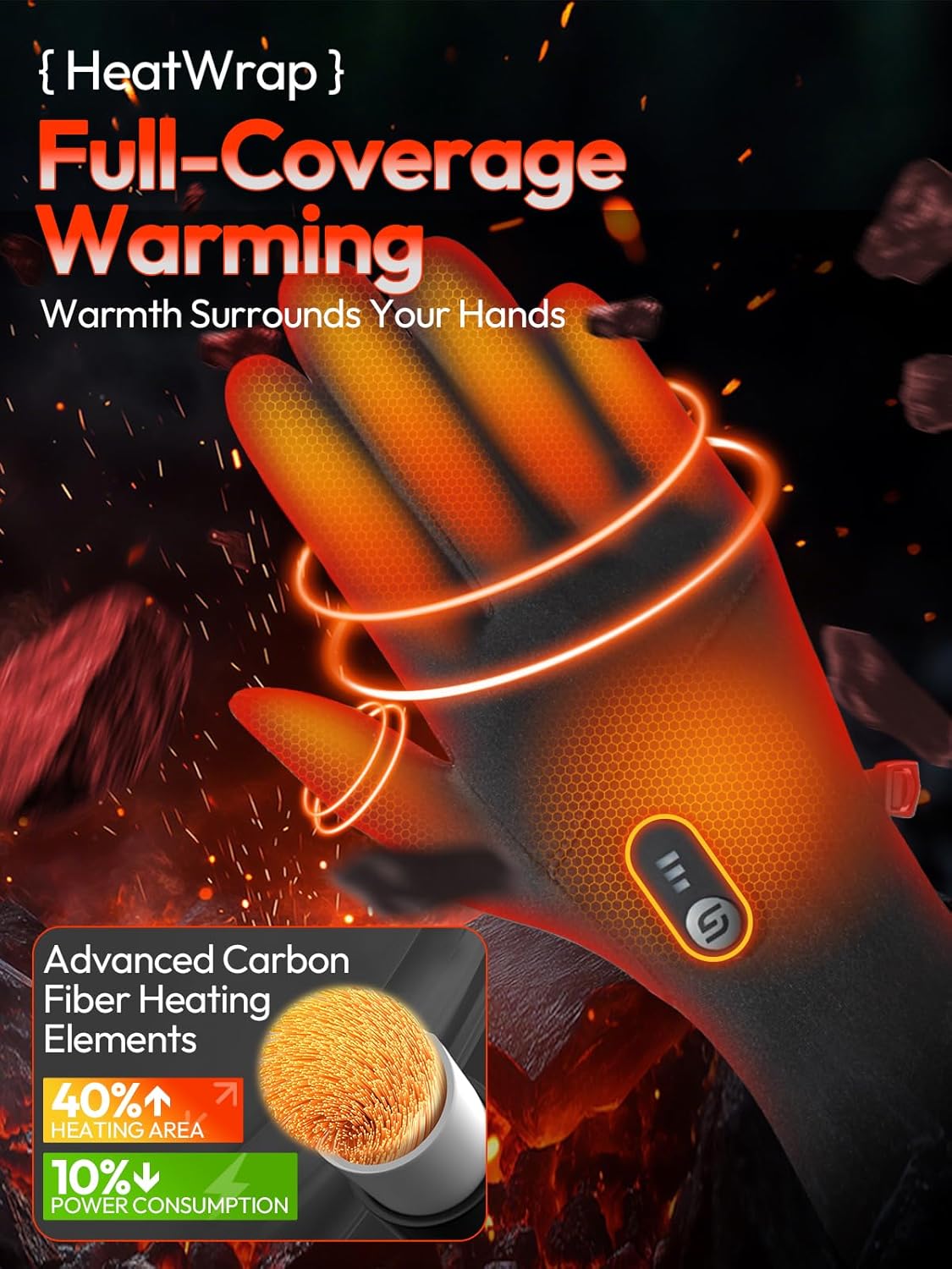 Heated Gloves for Men Women with 7.7V 2400mAh Rechargeable Battery Thin Liner Work Thermal Winter Heating with Touchscreen
