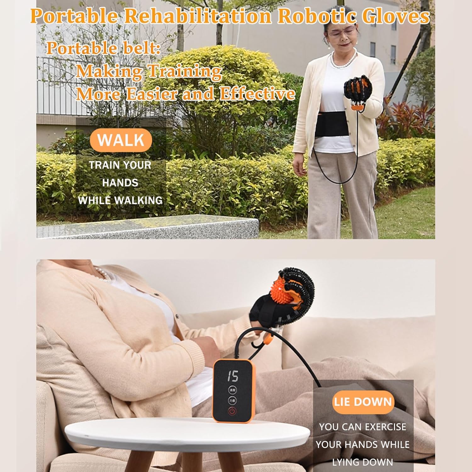 (Right+Left), Rehabilitation Robotic Gloves with Single Finger Training, Recovery Equipment for Hempiplegia Stroke Paralysis Arthriti Patient, Rehab Gloves for Hand Dysfunction Finger Orthosis