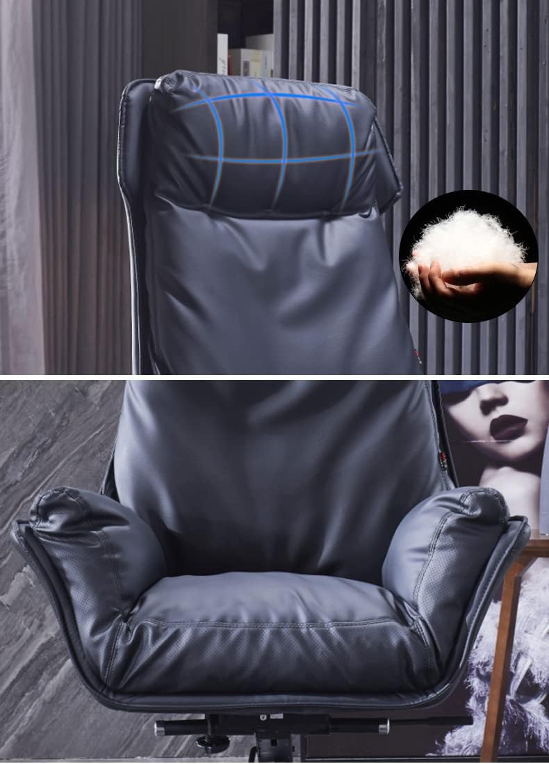 High Back Executive Chair Ergonomic,Managerial Computer Desk Chair Flip Up Armrest Big Tall with Adjustable Lumbar Support High Back Executive Task Swivel Leather Chair C,Brown