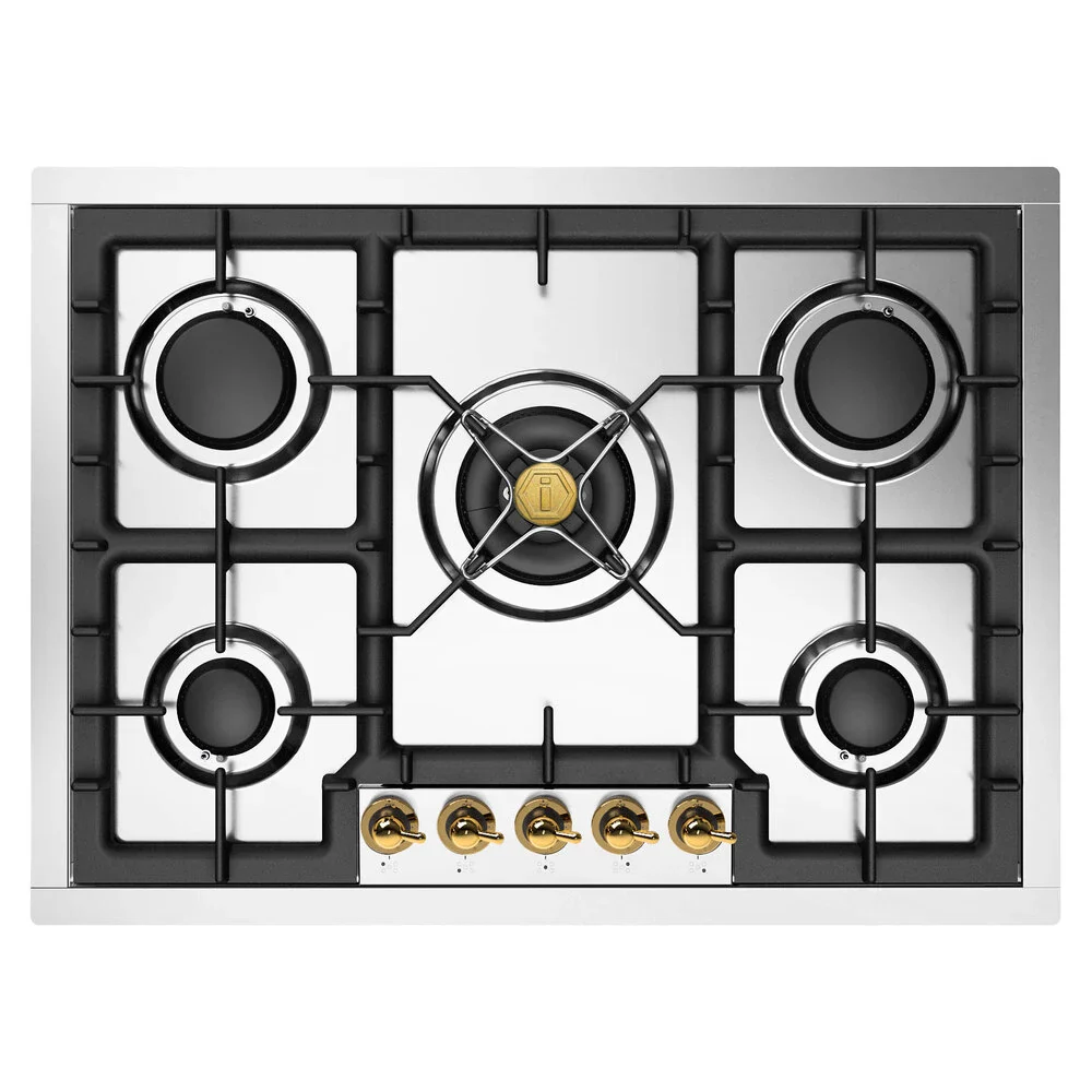 ILVE Nostalgie II 30-Inch Built-In Gas Cooktop with 5 Burners in Stainless Steel  (UHCPT75NSSG)