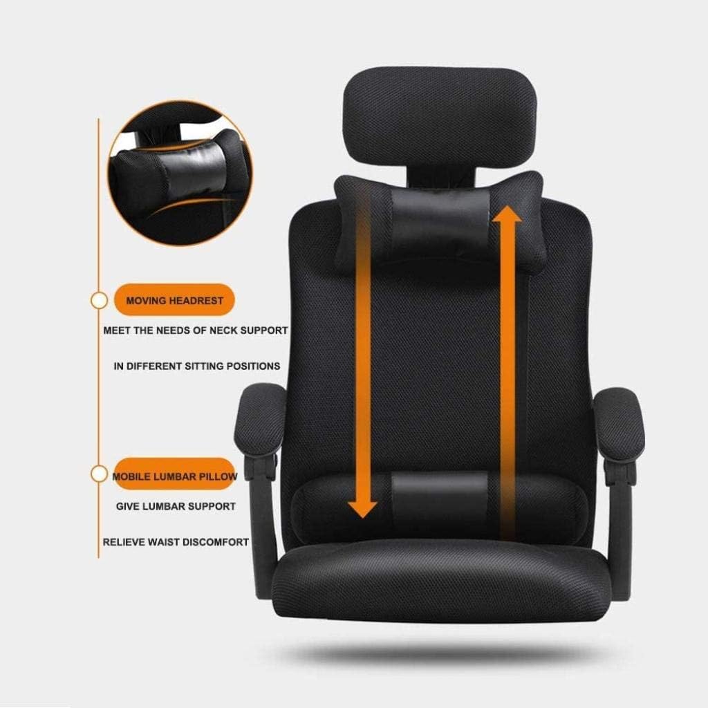 Office Chair Gaming Chair, Office Chair with Arms, Reclining Leather Computer Chair Swivel Office Chair with Footrest, Adjustable Headrest and Lumbar Support,Gray-Medium