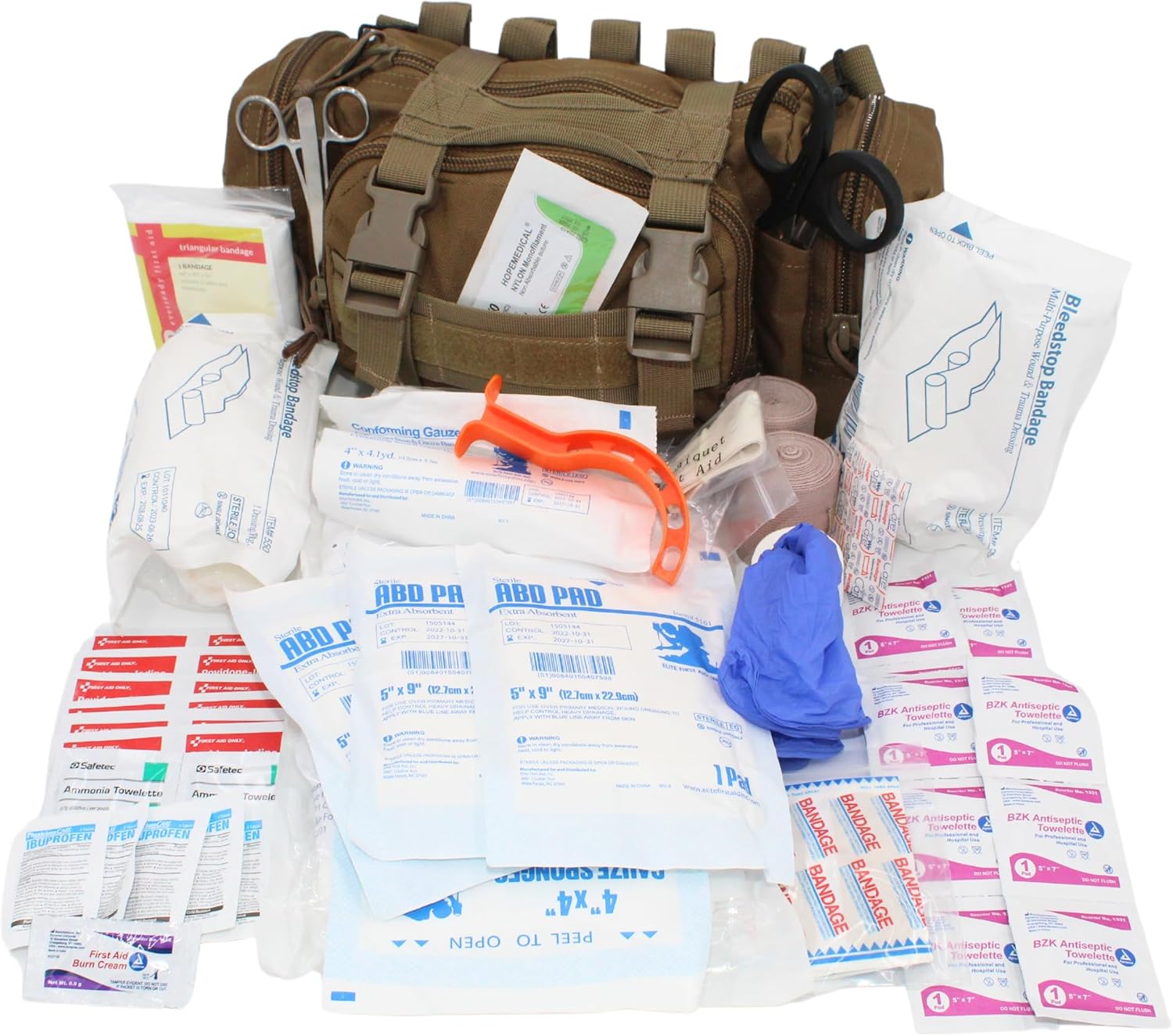 Luminary OFAK Operator-Fast-Access-Kit Stocked First Aid Kit Grab & Go Bag for Home Range Vehicle Tactical Vest or Duty Belt (Coyote Tan)