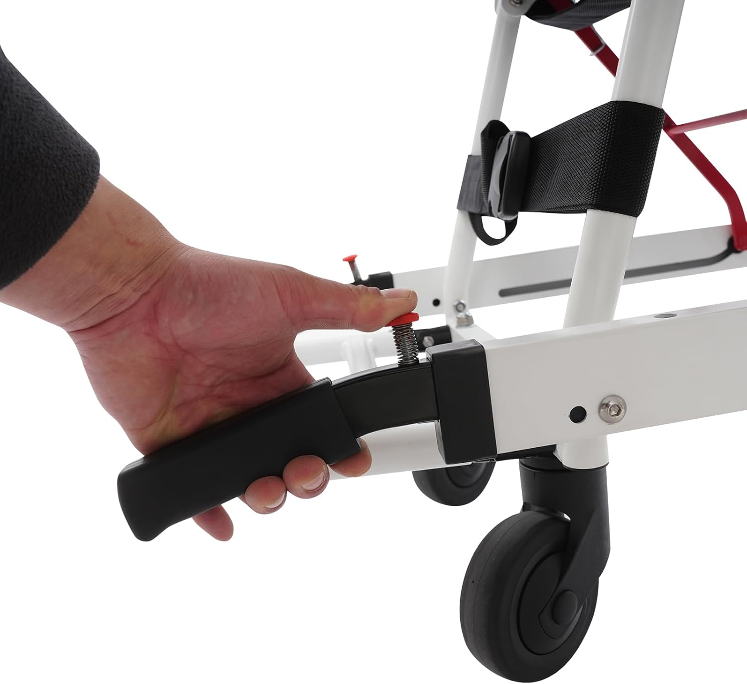 EMS Mobility Chair, Medical Emergency Patient Transfer Chair, 4-Wheel Evacuation Chair Load-Capacity 396.83lbs for First Aid Centers, Ambulances, Hospitals, Medical Institutions (White)