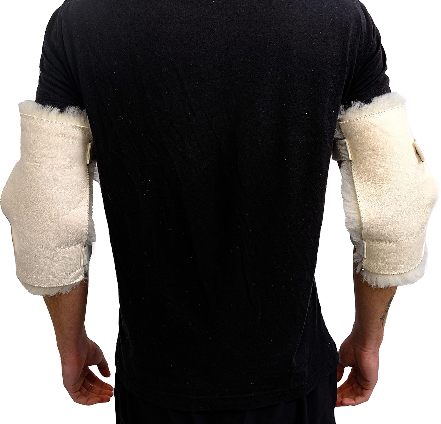 Natural Sheepskin Elbow Pads for Sore Elbows, Set of 2 | 100% Genuine Medical Grade Sheepskin Elbow Arm Pads Protectors for Pressure Relief & Bed Sores, Cornsilk, 11