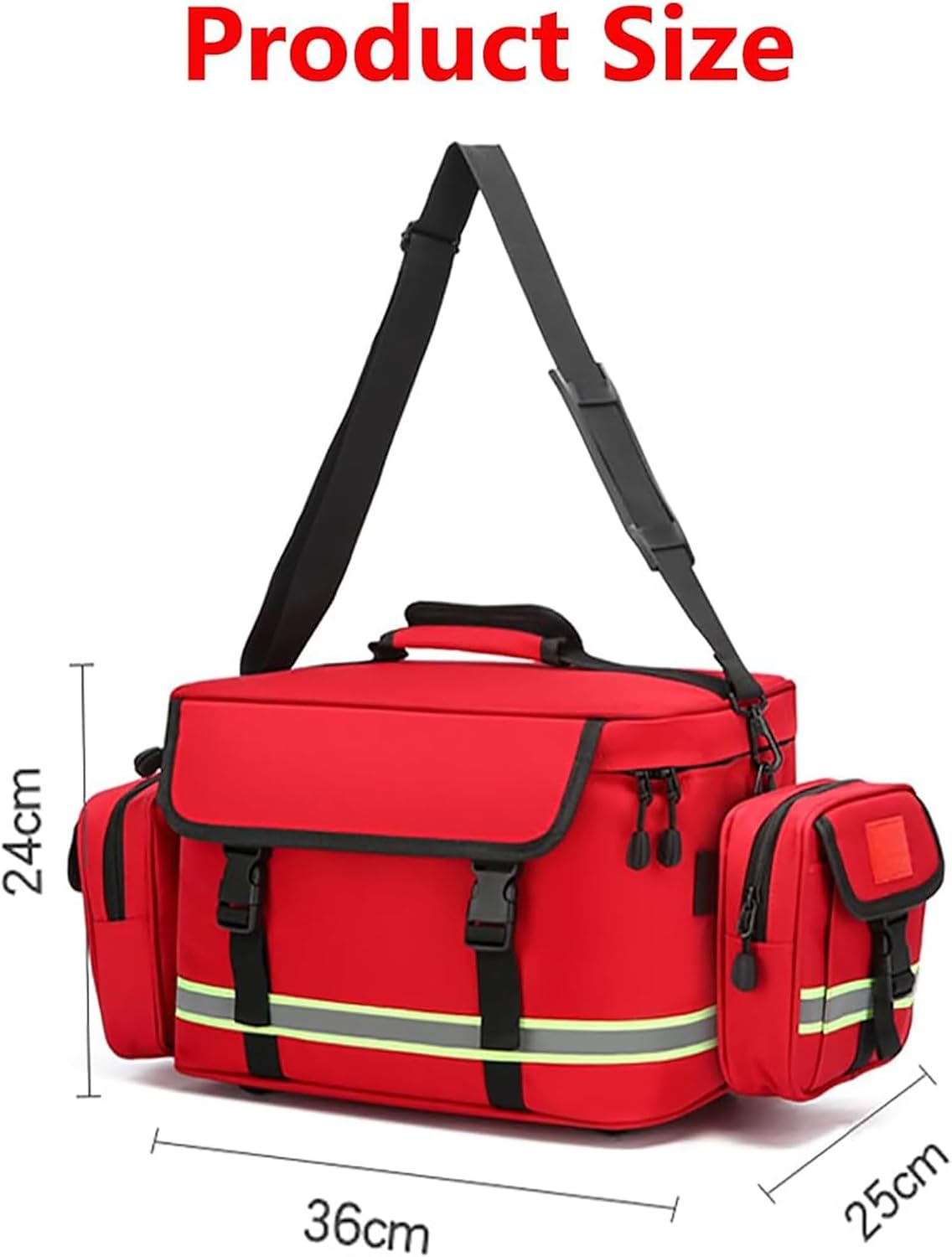 First Responder Bag Empty, Professional Medical Large Capacity Waterproof Emergency Trauma,with Inner Dividers, for Home Health Nurse, Community Care, EMT(Green)