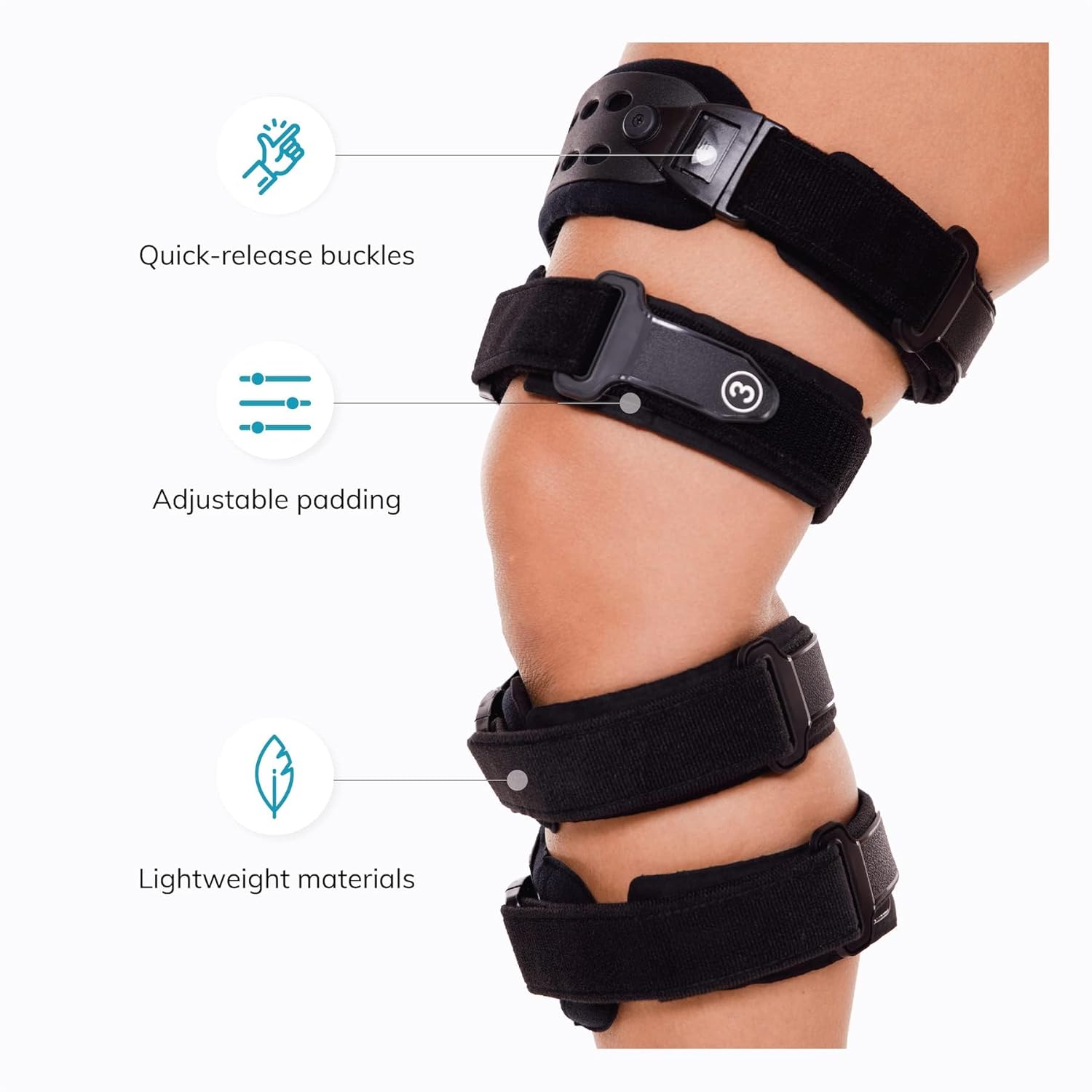 BraceAbility Osteoarthritis Unloader Knee Brace - Best Unicompartmental OA Support for Bone on Bone Arthritis Pain, Medial or Lateral Compartment Valgus Unloading, Arthritic Cartilage Repair (Left)