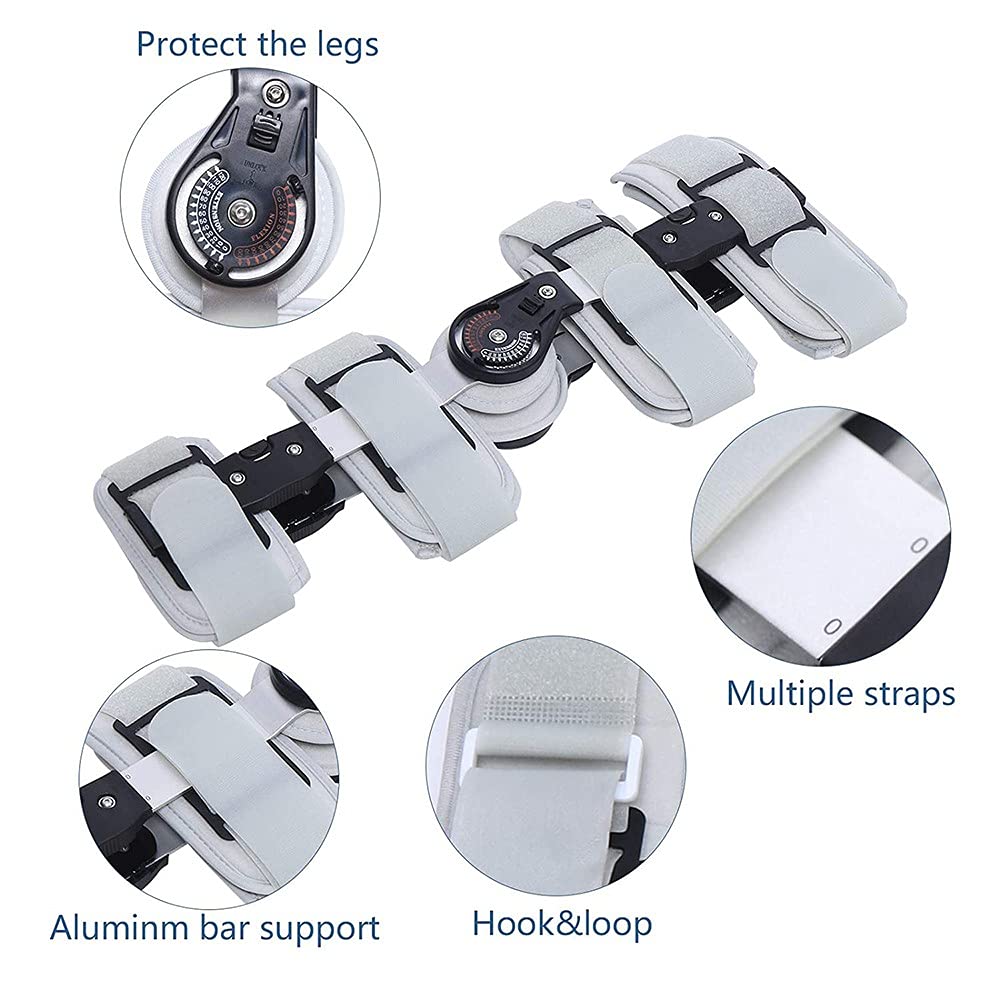 Adjustable Knee Brace Orthosis, Joint Support Knee Band Knee Splint Support Breathable Articulated Knee Brace Support for Joint Injuries and Orthopedic Rehab(