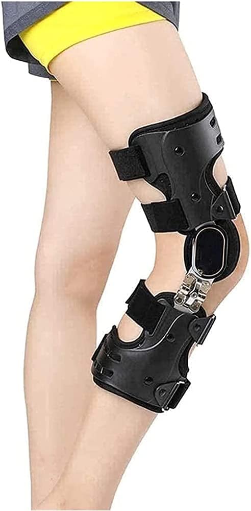 Adjustable Hinged Knee Brace, Leg Stabilizer Knee Orthosis Splint for Acl, Pcl, MCL Or LCL Breathable and Lightweight Splint Orthopedic Guard Protector-Right