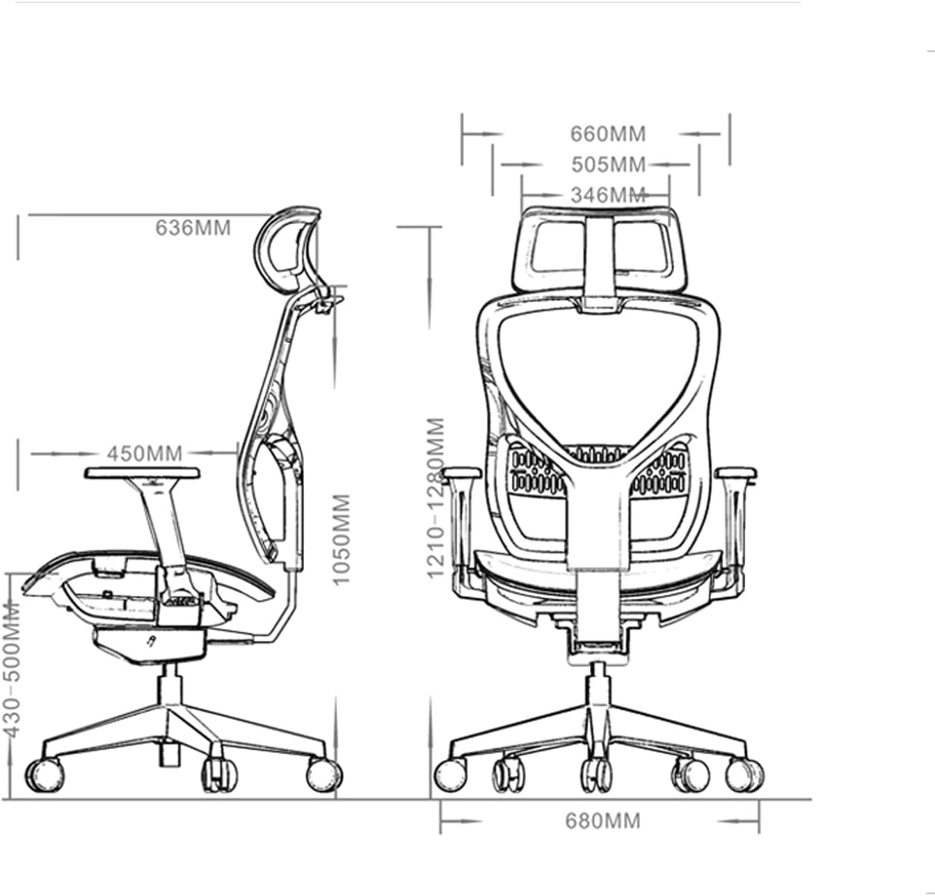 Office Chair, Breathable Mesh Executive Meeting Chairs with 3D Armrest and Headrest Support, Adjustable Lumbar Support, Ergonomic Sedentary Comfort Office Chair (Sponge Aluminum Alloy)
