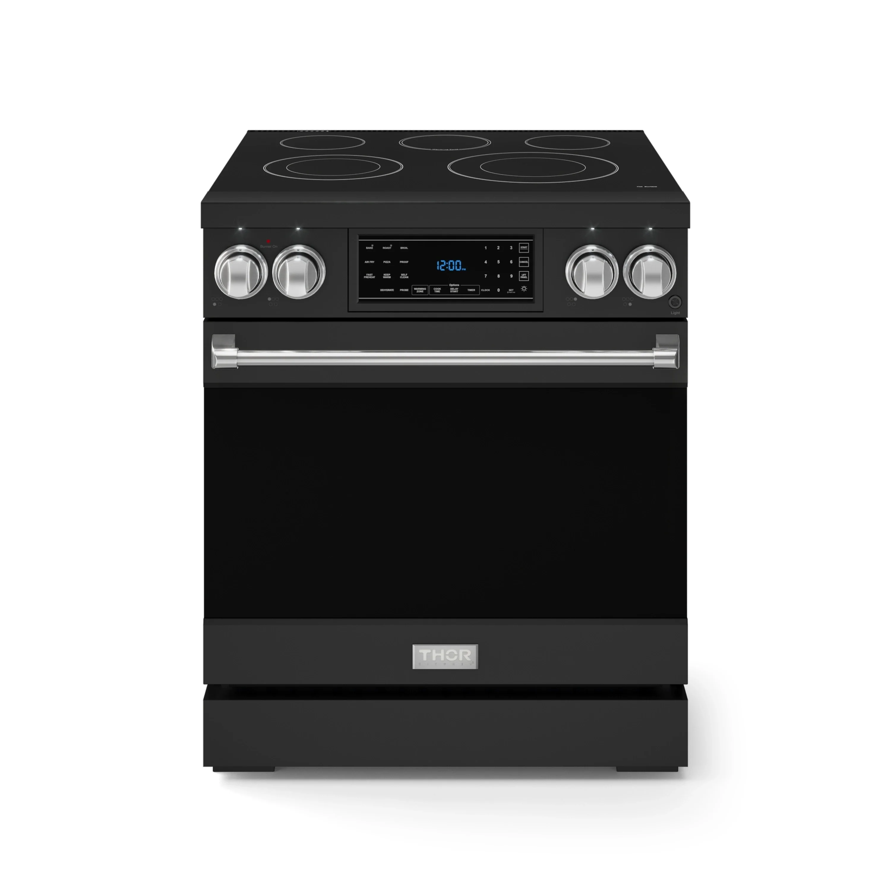 Gordon Ramsay by Thor Kitchen 30-Inch Professional Electric Range with Tilt Panel Touch Control and 6.0 Cu. Ft. Oven with Air Fryer and Self Clean in Black with Stainless Steel Trim (RSE30B-SS)